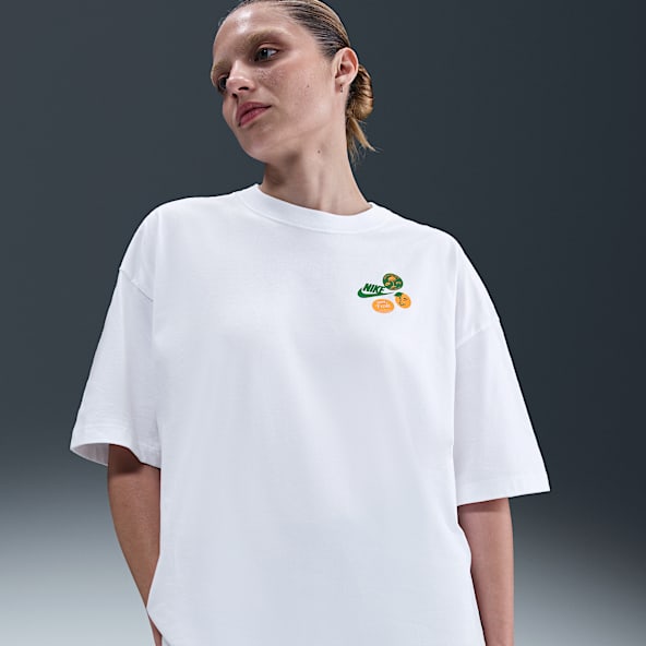 売れ筋商品|||ナイキ Tシャツ レディース トップス OVERSIZED - Print T-shirt - white/midnight navy Nike Sportswear Essential Women's Oversized T-Shirt. Nike.com